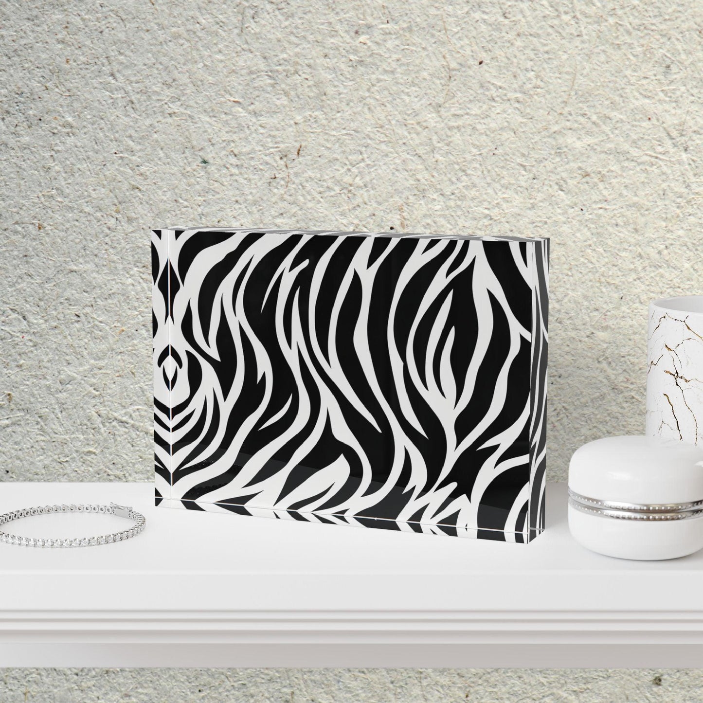 Zebra Print Acrylic Display Block