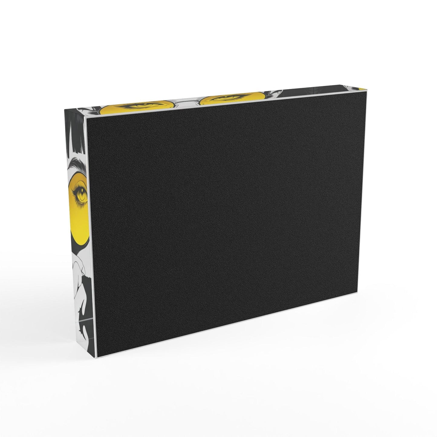 Woman With Yellow Glasses Acrylic Display Block