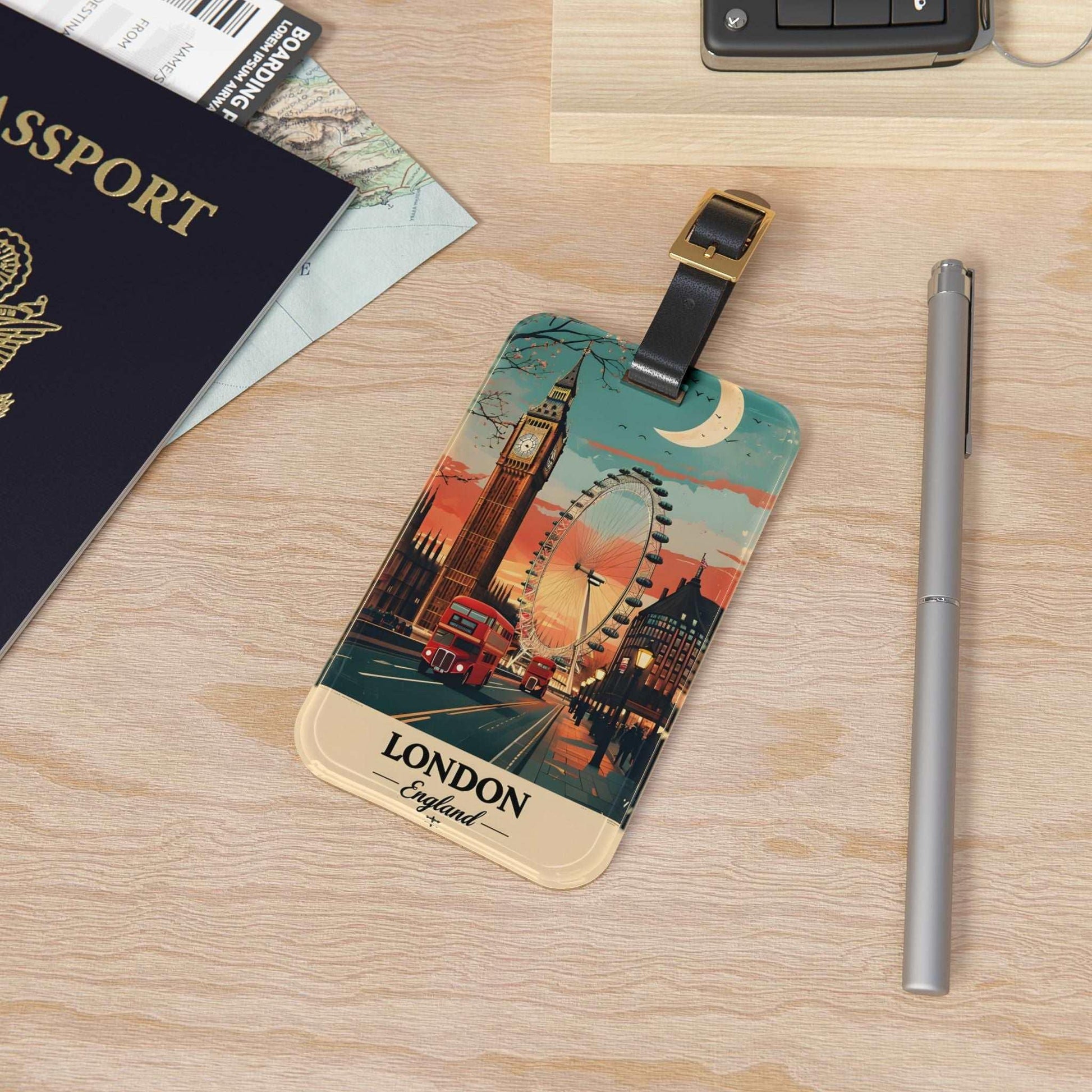 'London, England' - Luggage Tag - Milestone Acrylic