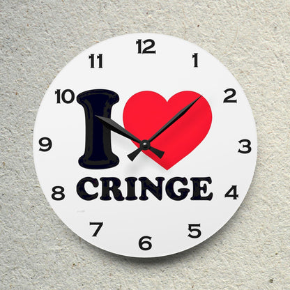 I Heart Cringe Acrylic Wall Clock - Elegant Home Decor - Milestone Acrylic