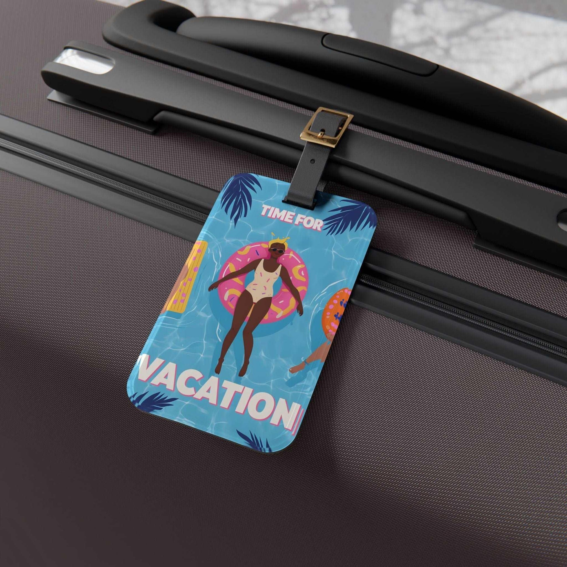 'Time For Vacation'- Luggage Tag - Milestone Acrylic