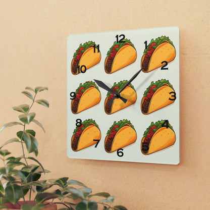 Tacos Acrylic Wall Clock - Elegant Home Decor - Milestone Acrylic