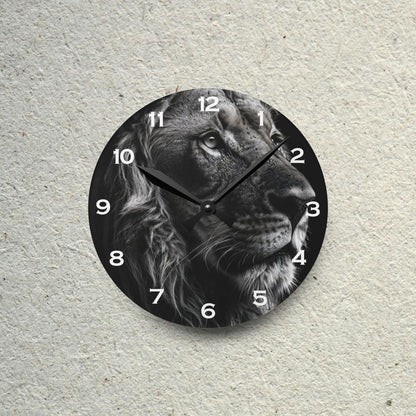 Lion Side Profile Acrylic Wall Clock - Elegant Home Decor - Milestone Acrylic