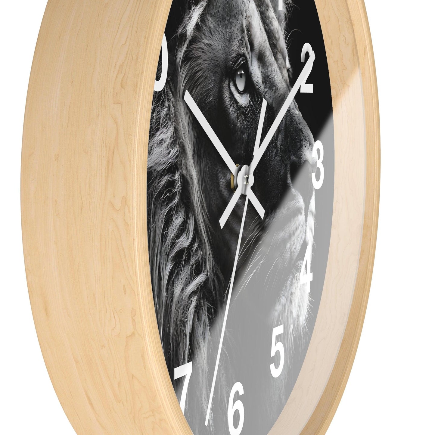 'Lion Side Profile' Wall Clock, Acrylic Glass Face – Stylish Home Decor for Creative Spaces