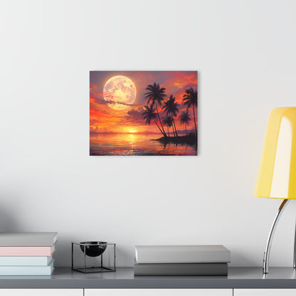 Tropical Beach Sunset, Acrylic Glass, Wall art