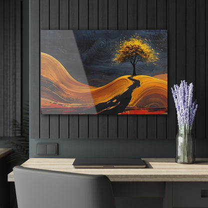 Grayscale Landscape With Lone Tree Acrylic Artwork (Horizontal) - Milestone Acrylic