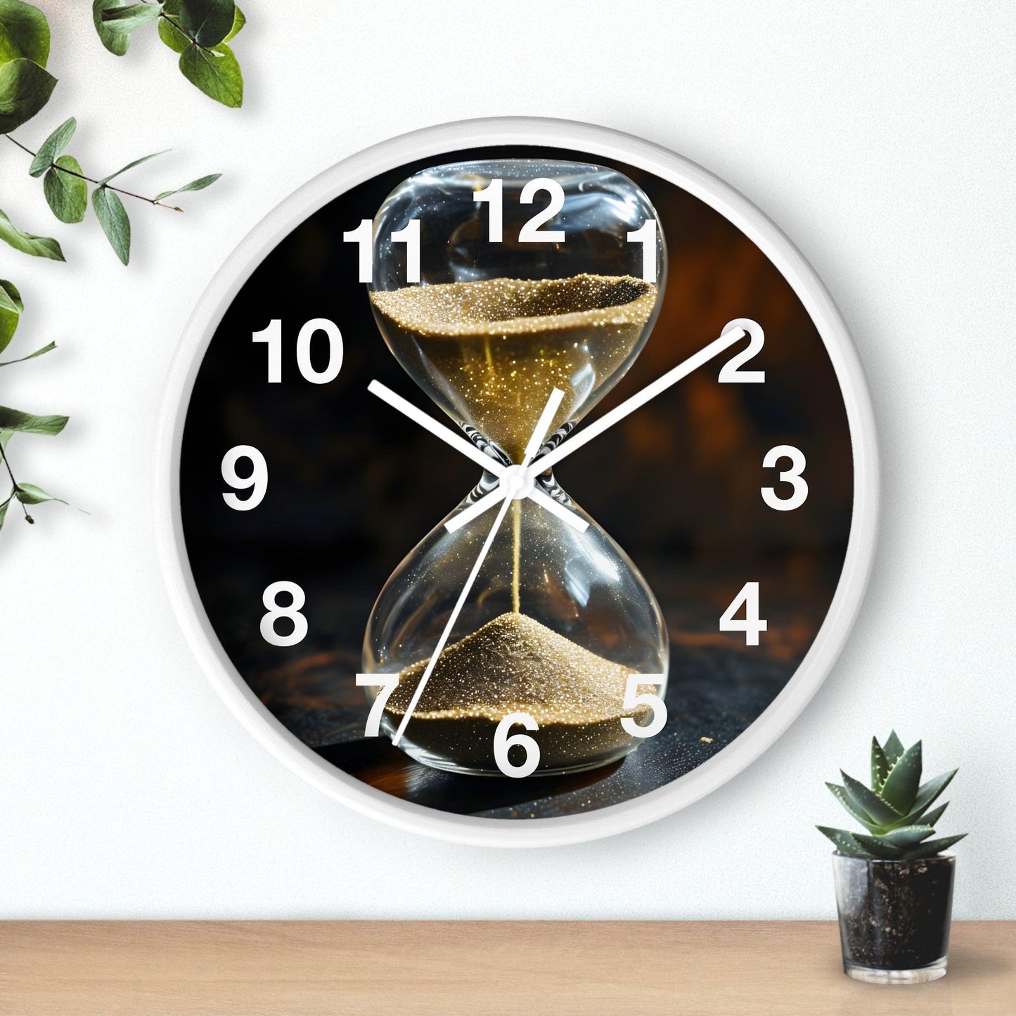 'Golden Sand Hourglass' Wall Clock, Acrylic Glass Face – Stylish Home Decor for Creative Spaces