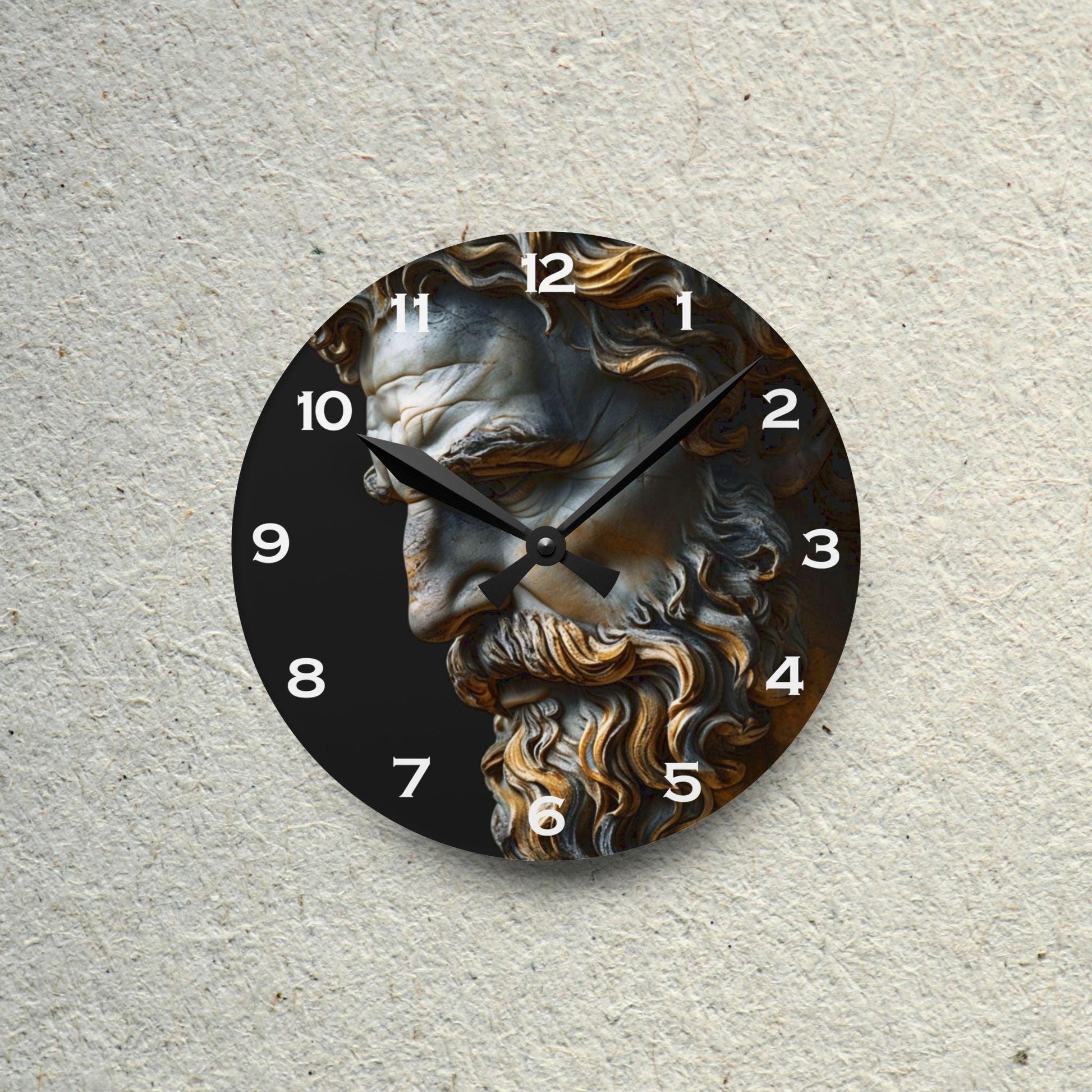 Sculpture Profile Of Bearded Man Acrylic Wall Clock - Elegant Home Decor - Milestone Acrylic