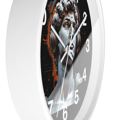 'David With Headphones' Wall Clock, Acrylic Glass Face – Stylish Home Decor for Creative Spaces