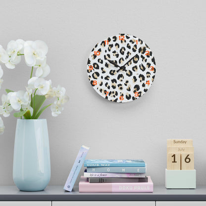 Cheetah Acrylic Wall Clock - Elegant Home Decor - Milestone Acrylic