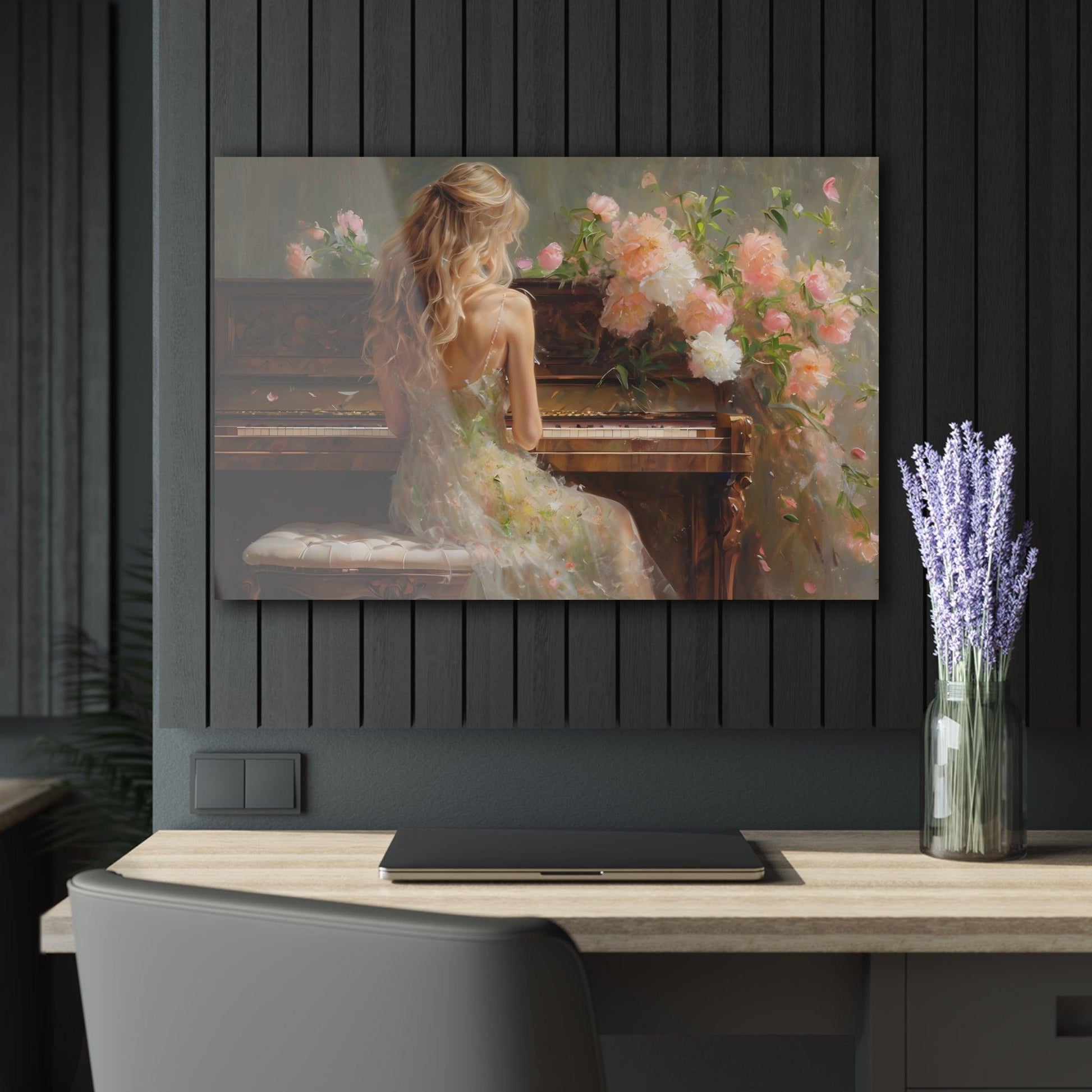 Woman Playing Piano Acrylic Artwork (Horizontal) - Milestone Acrylic