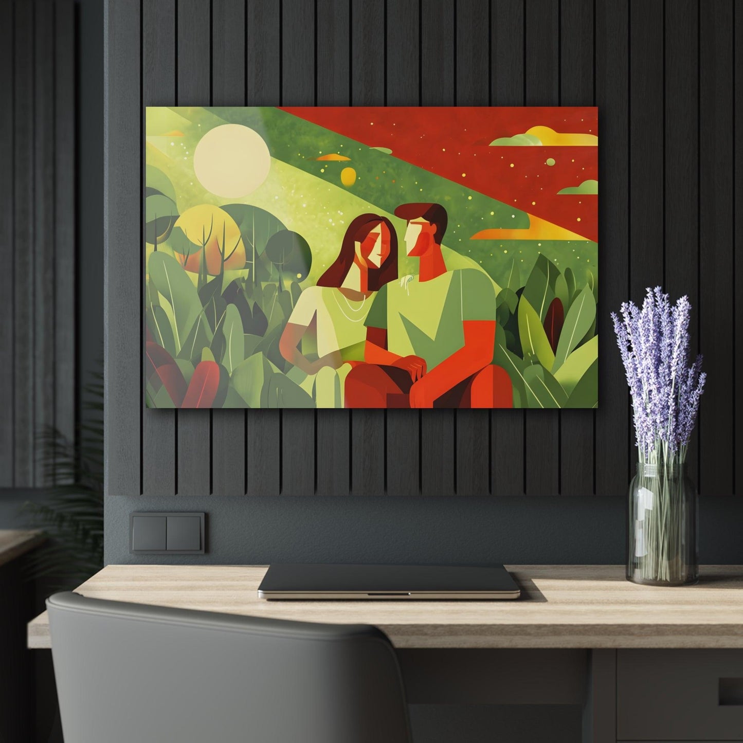 Sunbeam Couple Acrylic Artwork (Horizontal) - Milestone Acrylic