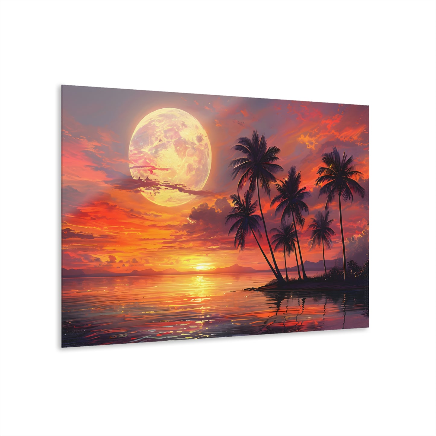 Tropical Beach Sunset, Acrylic Glass, Wall art