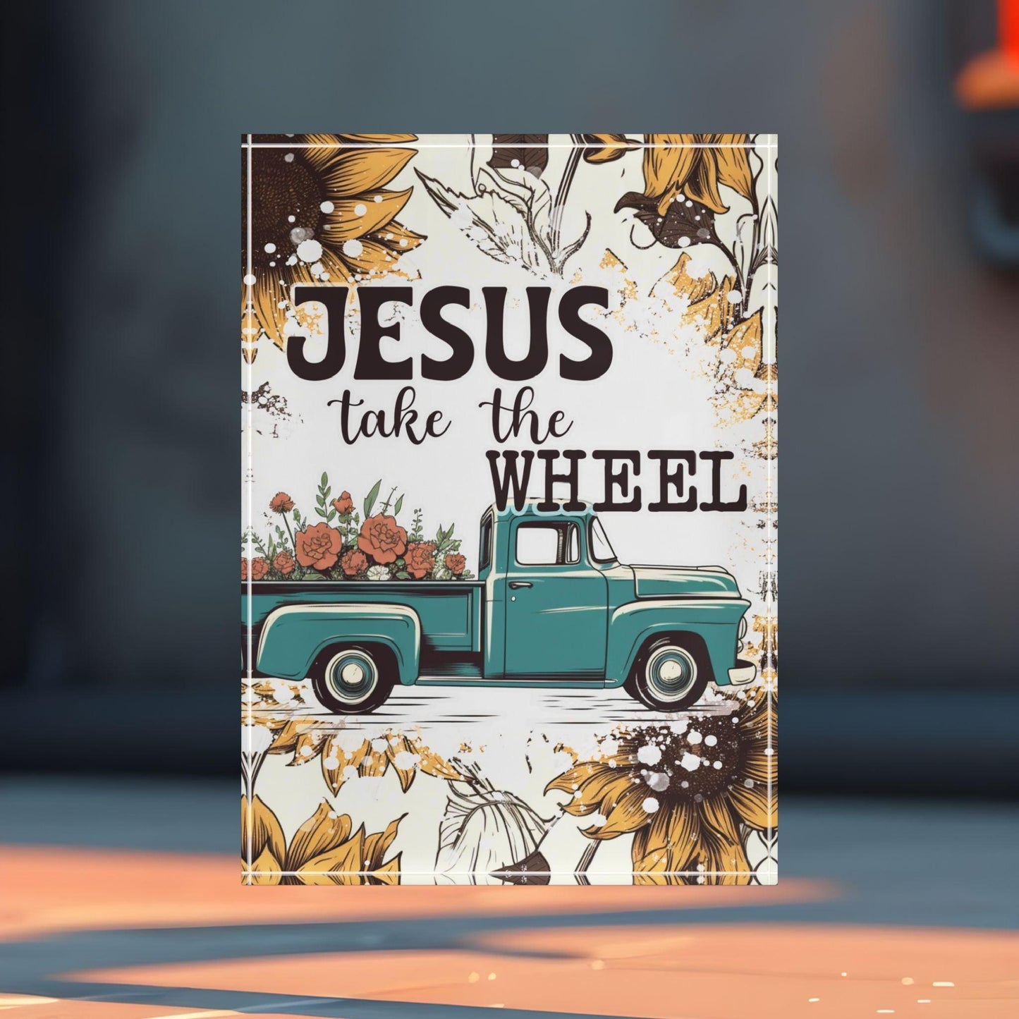 Jesus Take The wheel Acrylic Display Block - Milestone Acrylic