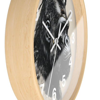 'Gorilla Side Profile' Wall Clock, Acrylic Glass Face – Stylish Home Decor for Creative Spaces