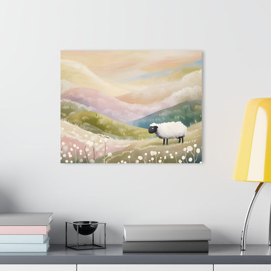 Pastel Landscape With Sheep Acrylic Artwork (Horizontal) - Milestone Acrylic