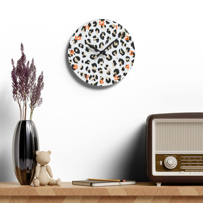 Cheetah Acrylic Wall Clock - Elegant Home Decor - Milestone Acrylic