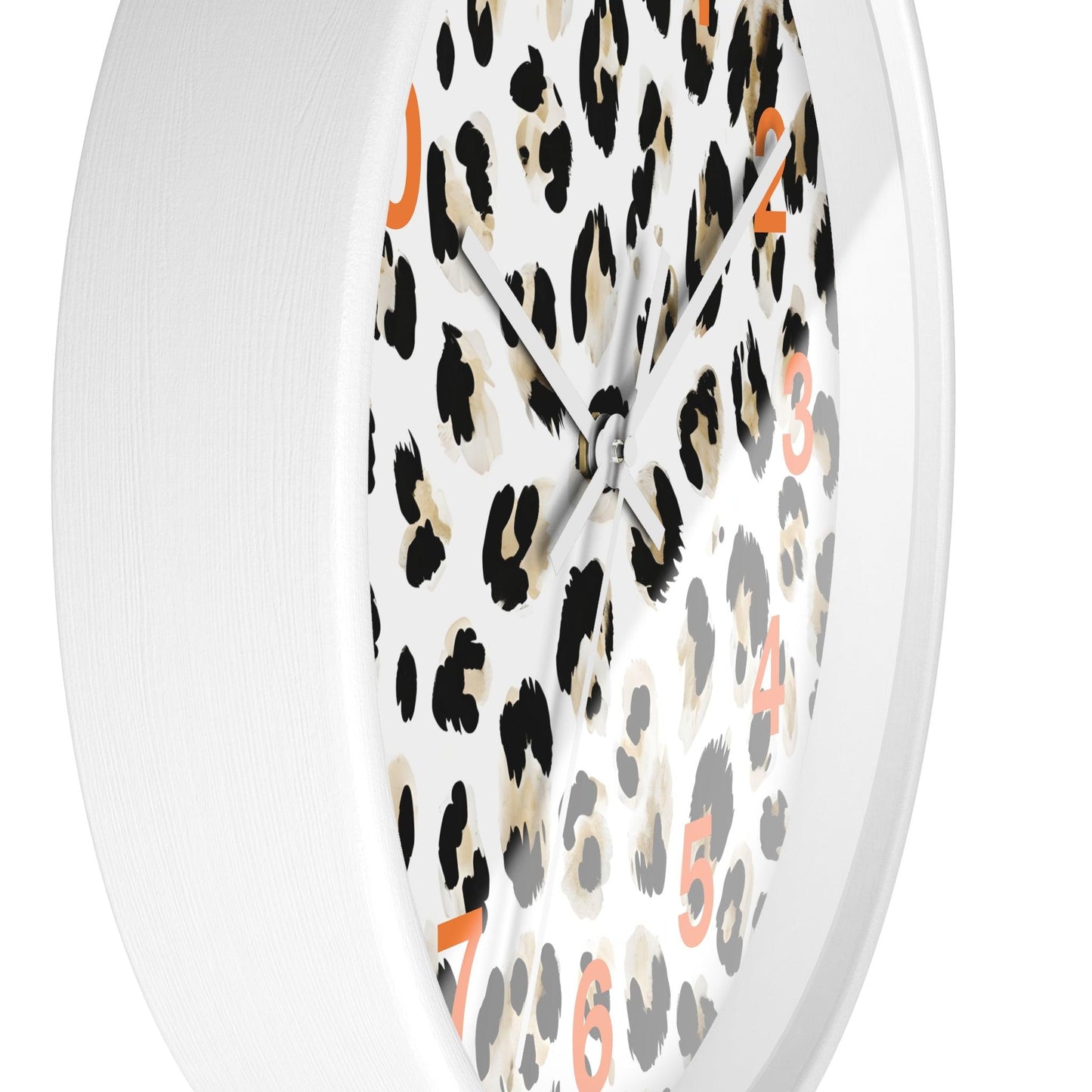 'Cheetah Print' Wall Clock, Acrylic Glass Face – Stylish Home Decor for Creative Spaces