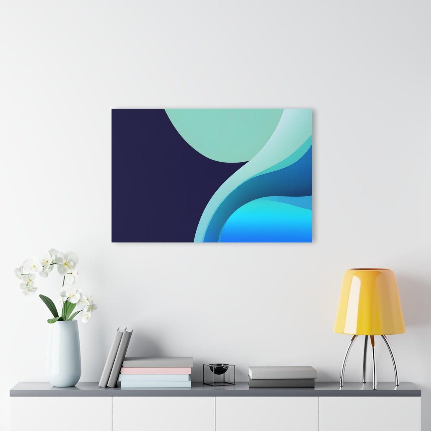 Navy and Sea Green Gradients Acrylic Artwork (Horizontal) - Milestone Acrylic