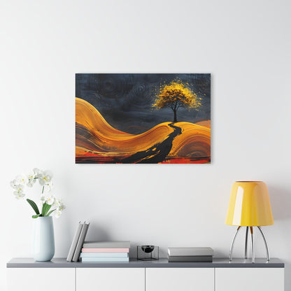 Grayscale Landscape With Lone Tree Acrylic Artwork (Horizontal) - Milestone Acrylic