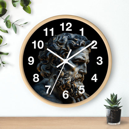 'Sculpture Profile Of Breaded Man' Wall Clock, Acrylic Glass Face – Stylish Home Decor for Creative Spaces