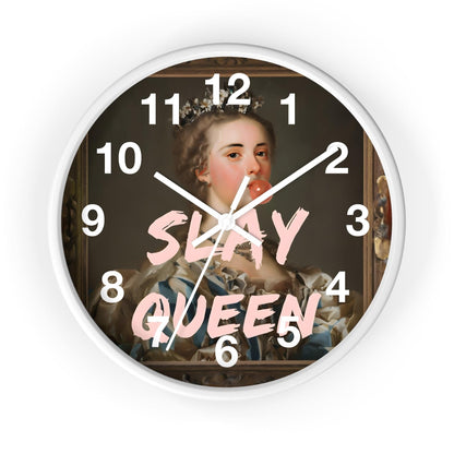 'Slay Queen' Wall Clock, Acrylic Glass Face – Stylish Home Decor for Creative Spaces