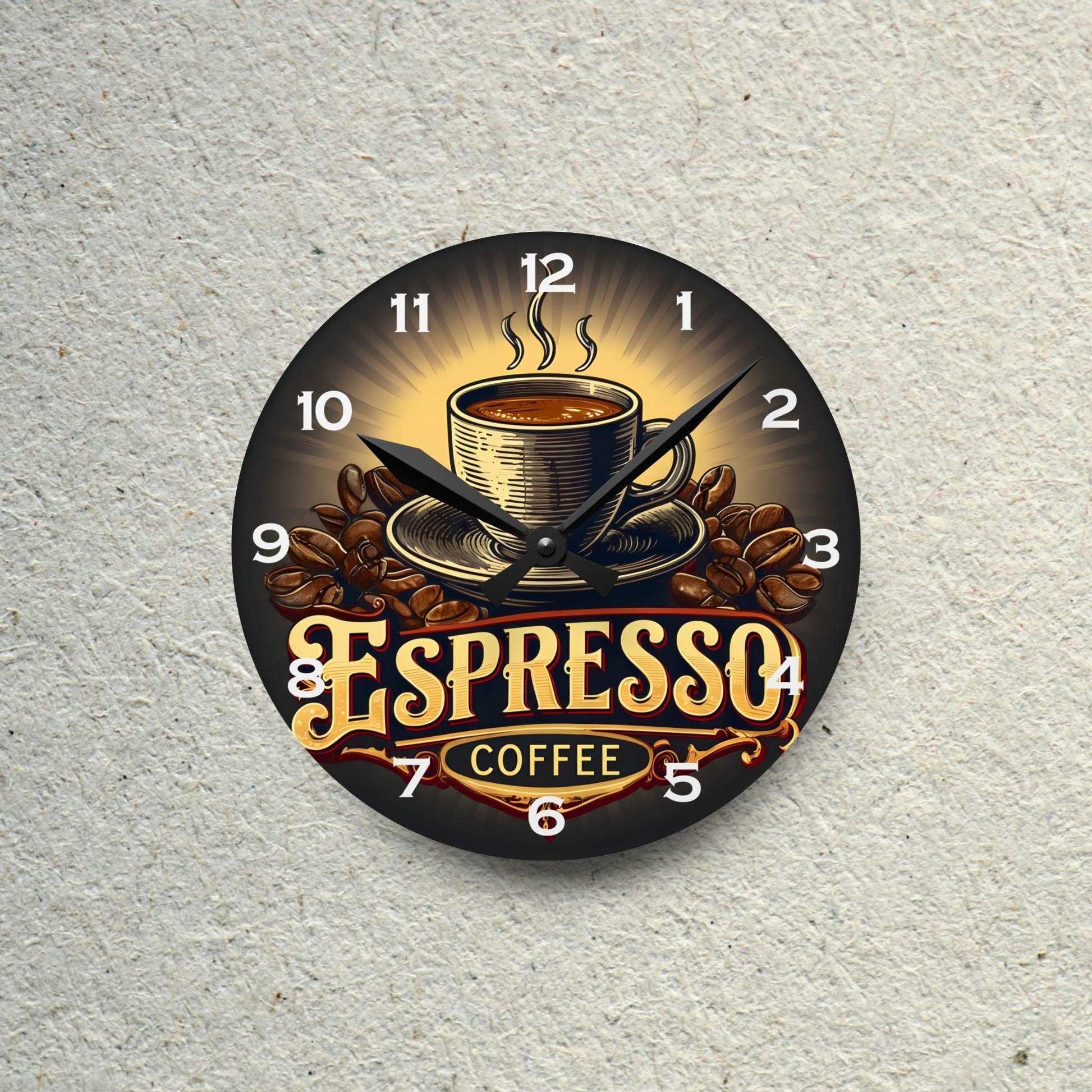 Expresso Coffee Acrylic Wall Clock - Elegant Home Decor - Milestone Acrylic