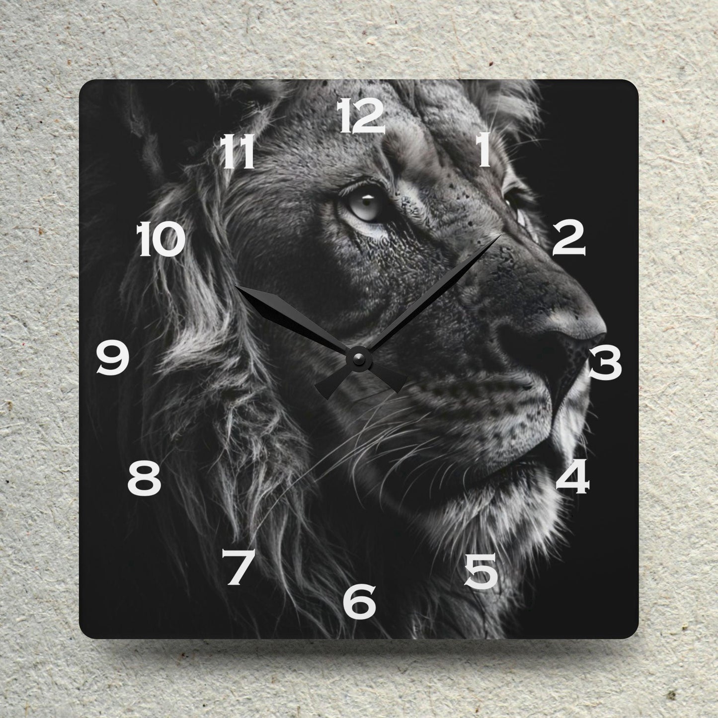 Lion Side Profile Acrylic Wall Clock - Elegant Home Decor - Milestone Acrylic