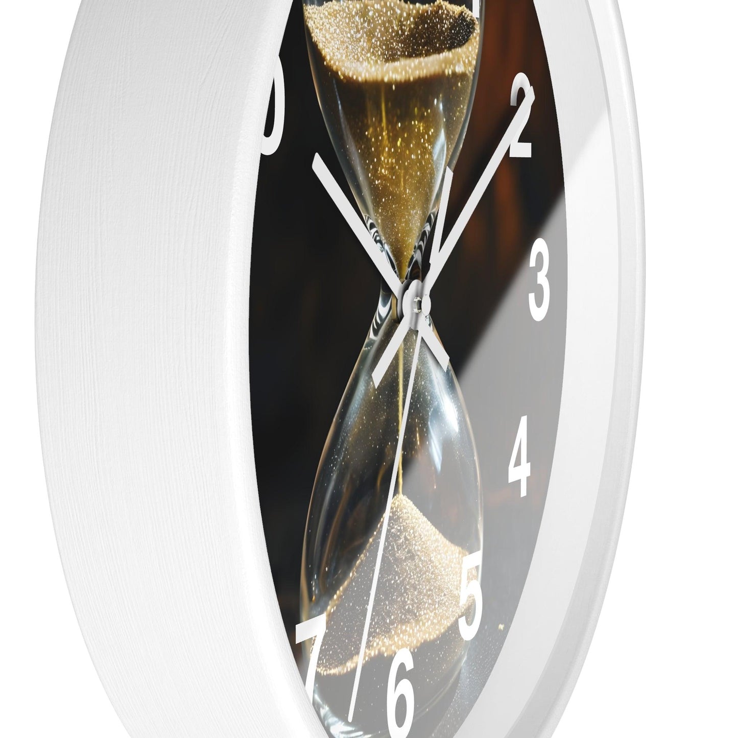 'Golden Sand Hourglass' Wall Clock, Acrylic Glass Face – Stylish Home Decor for Creative Spaces