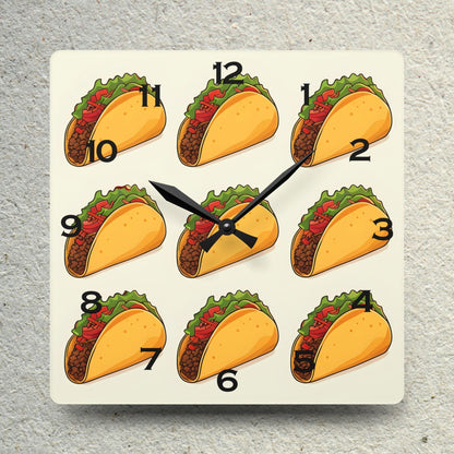 Tacos Acrylic Wall Clock - Elegant Home Decor - Milestone Acrylic