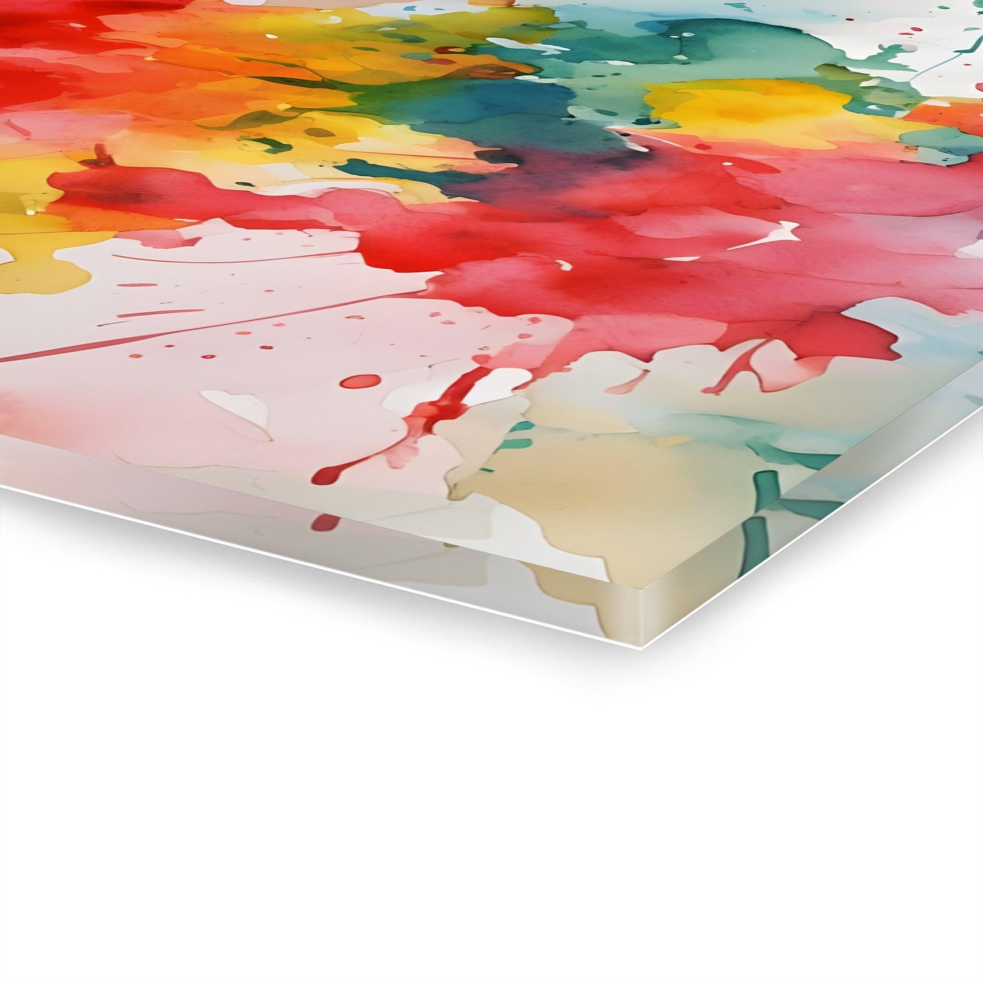 Watercolor With Dynamic Splashes Acrylic Artwork (Horizontal) - Milestone Acrylic