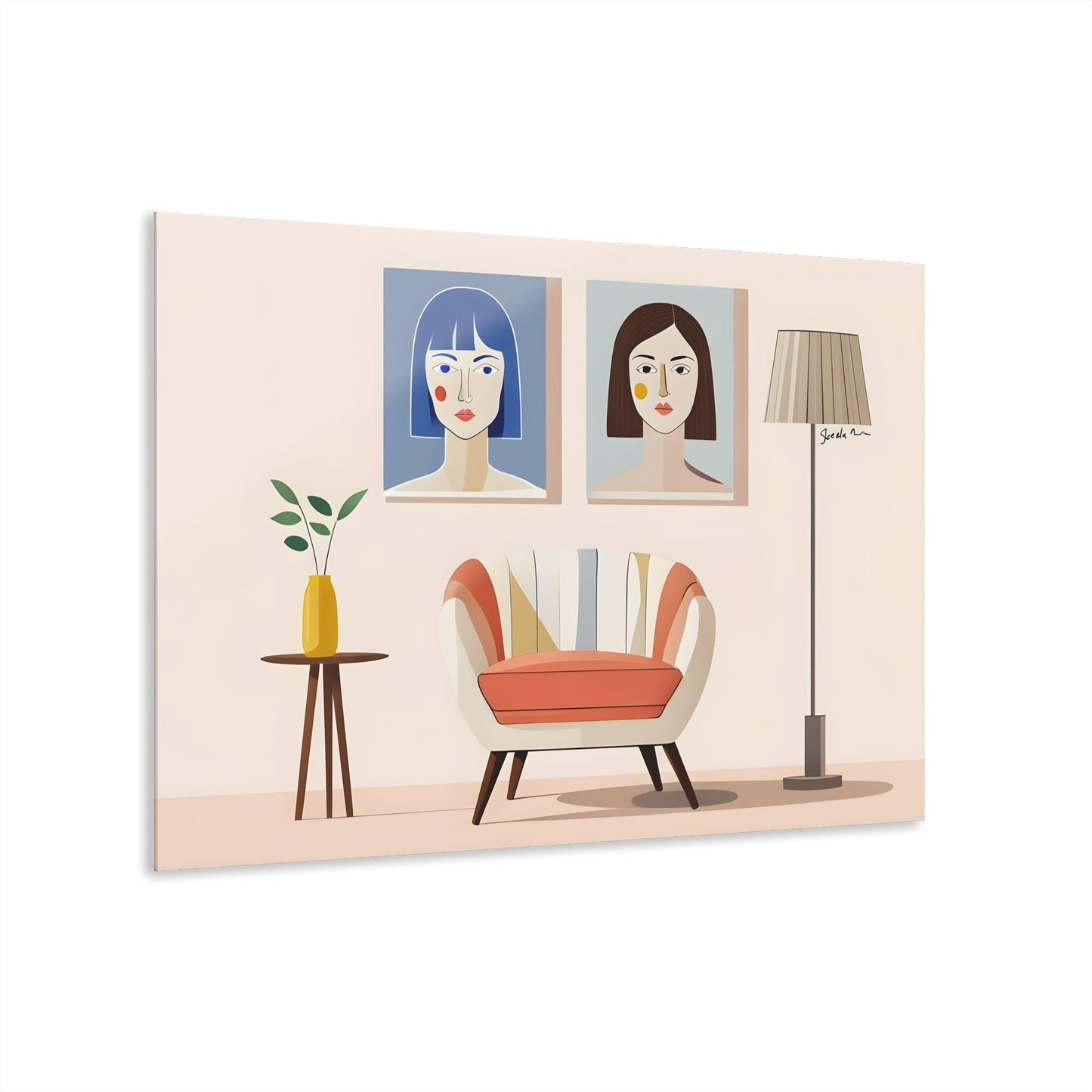 Cozy Living Room Scene Acrylic Artwork (Horizontal) - Milestone Acrylic