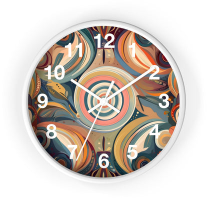 '1920s-Inspired Leaf Pattern' Wall Clock, Acrylic Glass Face – Stylish Home Decor for Creative Spaces