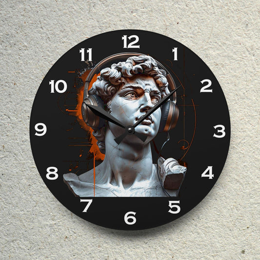 David With Headphones Acrylic Wall Clock - Elegant Home Decor - Milestone Acrylic