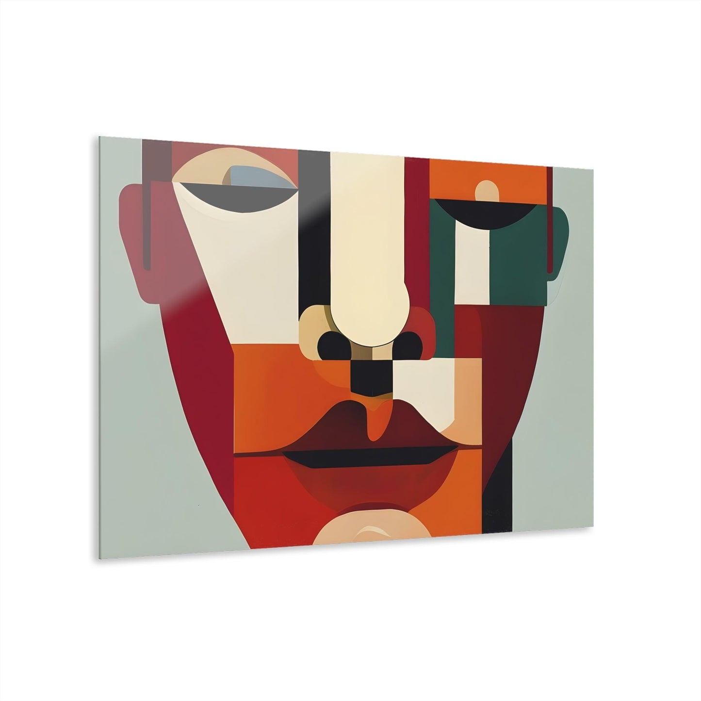 Face Composed of Geometric Shapes Acrylic Artwork (Horizontal) - Milestone Acrylic