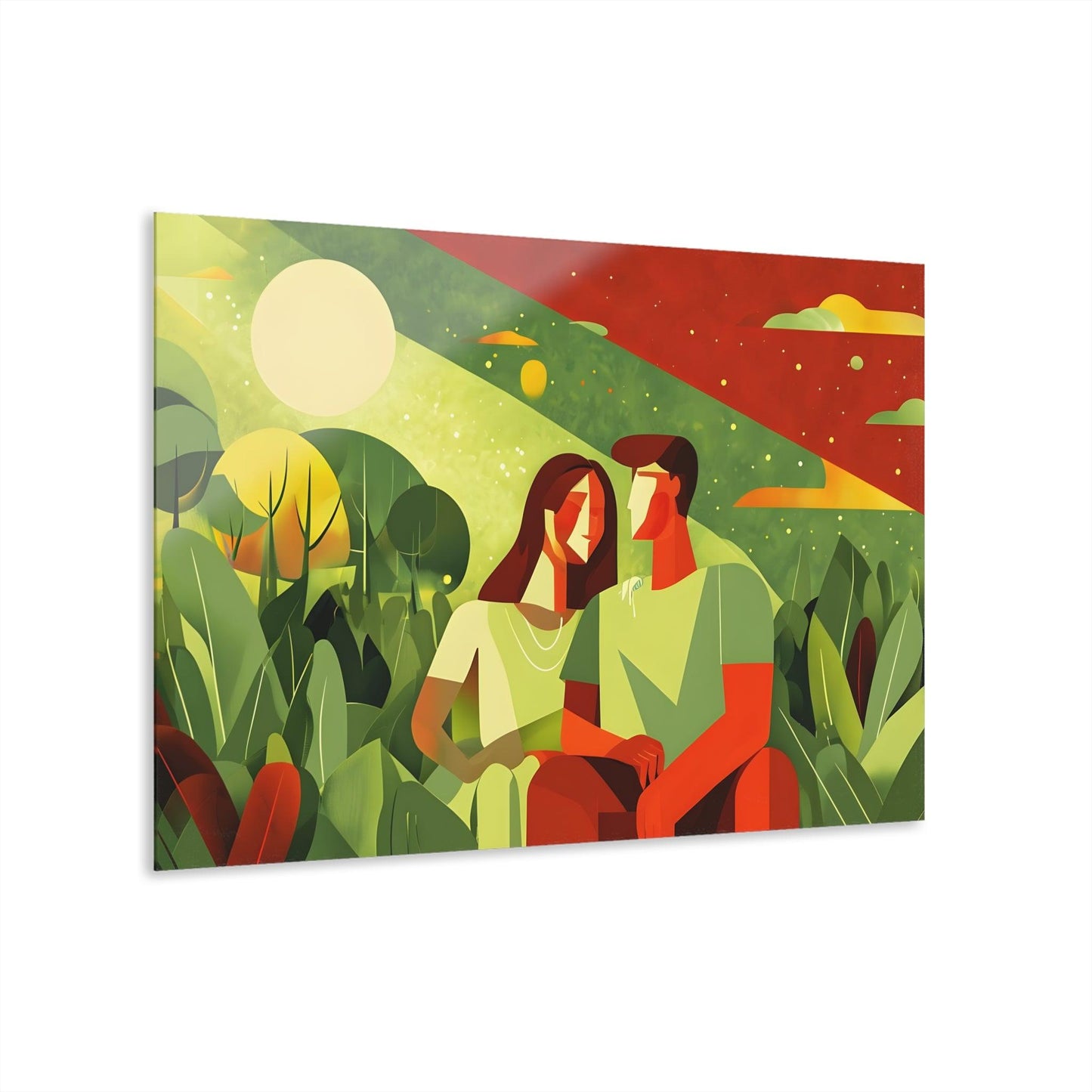 Sunbeam Couple Acrylic Artwork (Horizontal) - Milestone Acrylic