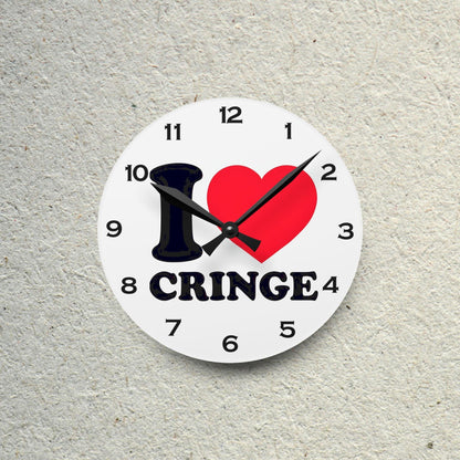 I Heart Cringe Acrylic Wall Clock - Elegant Home Decor - Milestone Acrylic