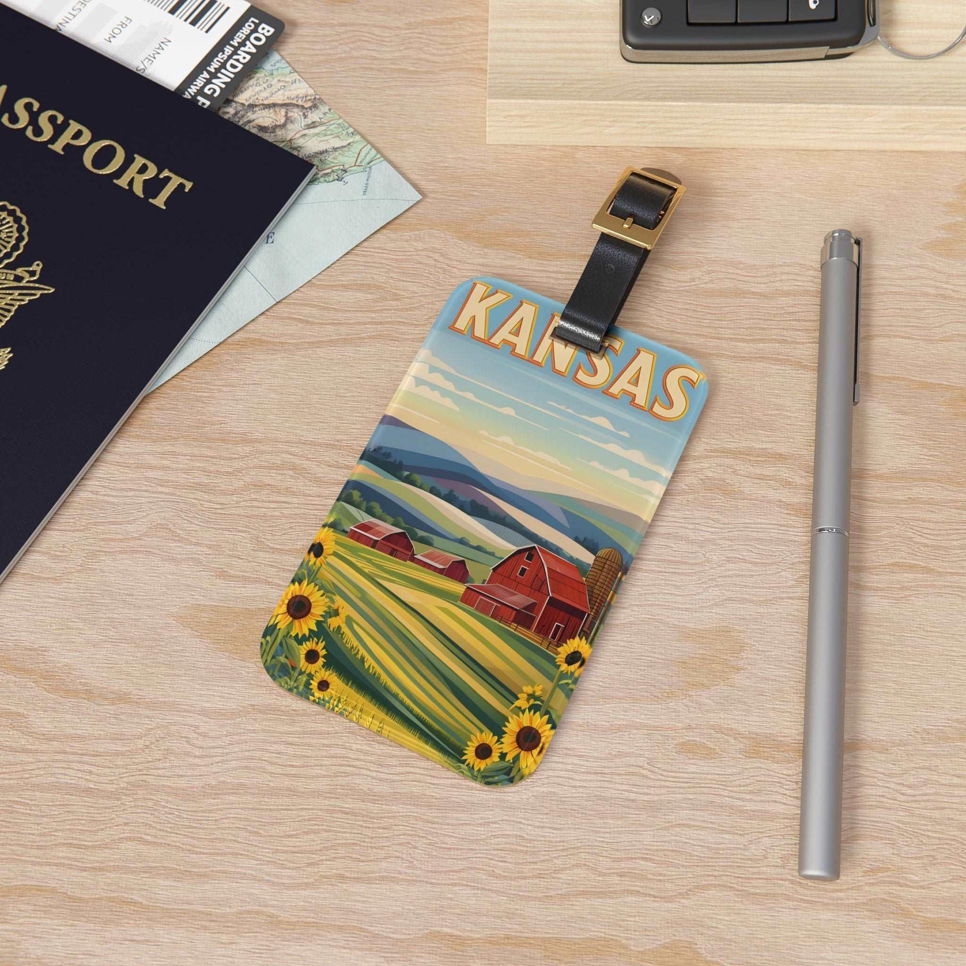 'Kansas'- Luggage Tag - Milestone Acrylic