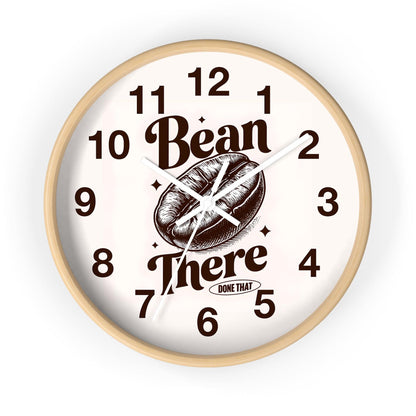 'Bean There Done That' Wall Clock, Acrylic Glass Face – Stylish Home Decor for Creative Spaces