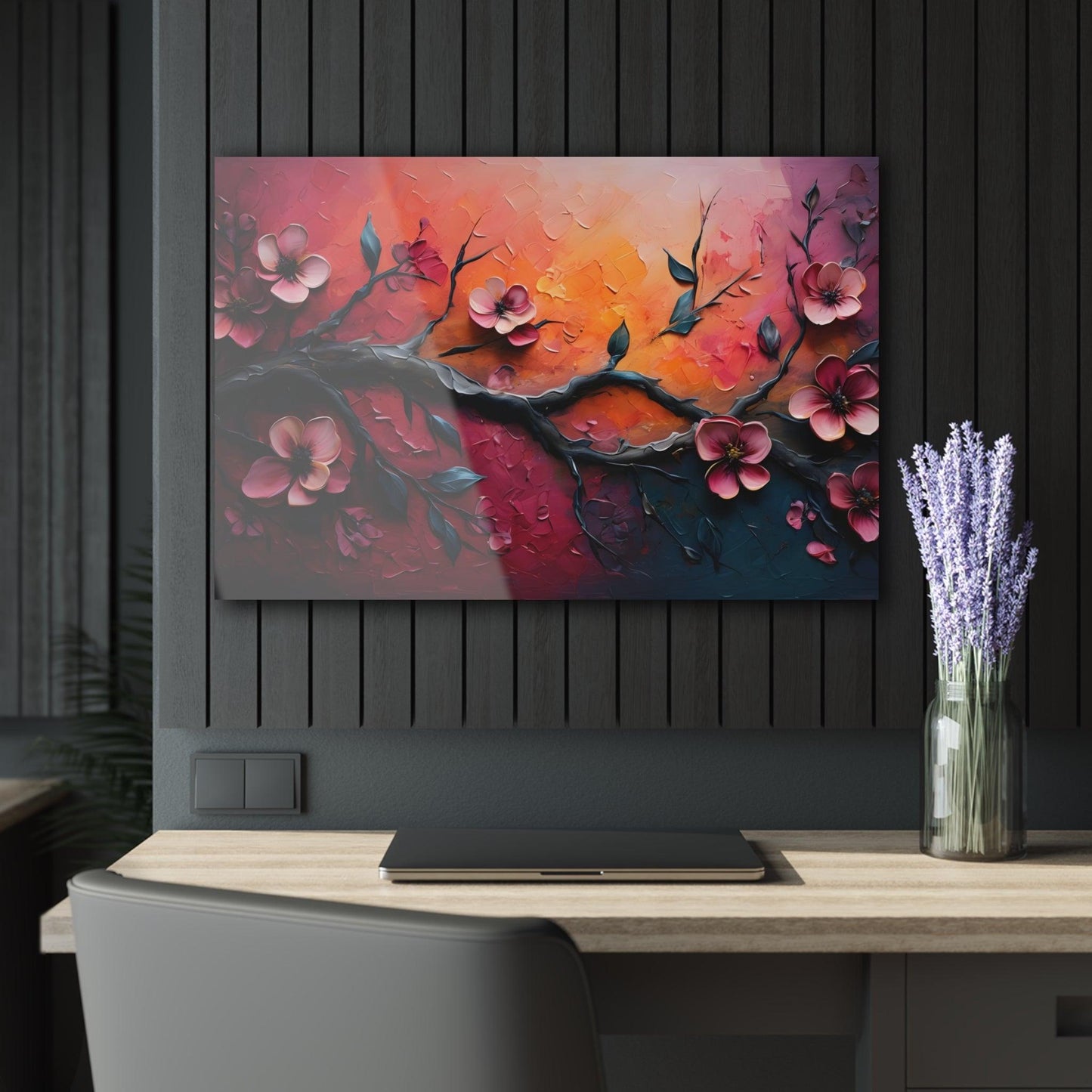 Branches and Flowers Acrylic Artwork (Horizontal) - Milestone Acrylic