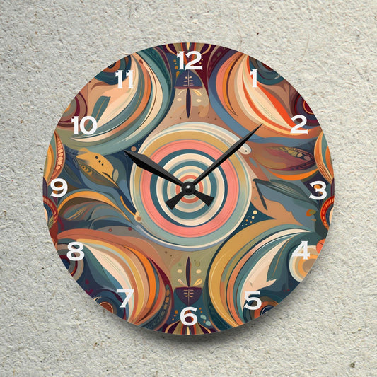 1920s-Inspired Leaf Pattern Acrylic Wall Clock - Elegant Home Decor - Milestone Acrylic