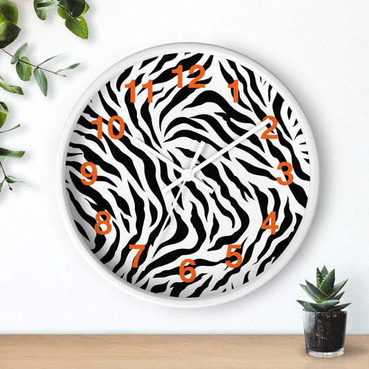 'Zebra Print' Wall Clock, Acrylic Glass Face – Stylish Home Decor for Creative Spaces