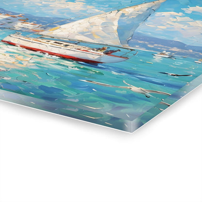 Coastal, Sailboats, Mediterranean Acrylic Artwork (Horizontal) - Milestone Acrylic