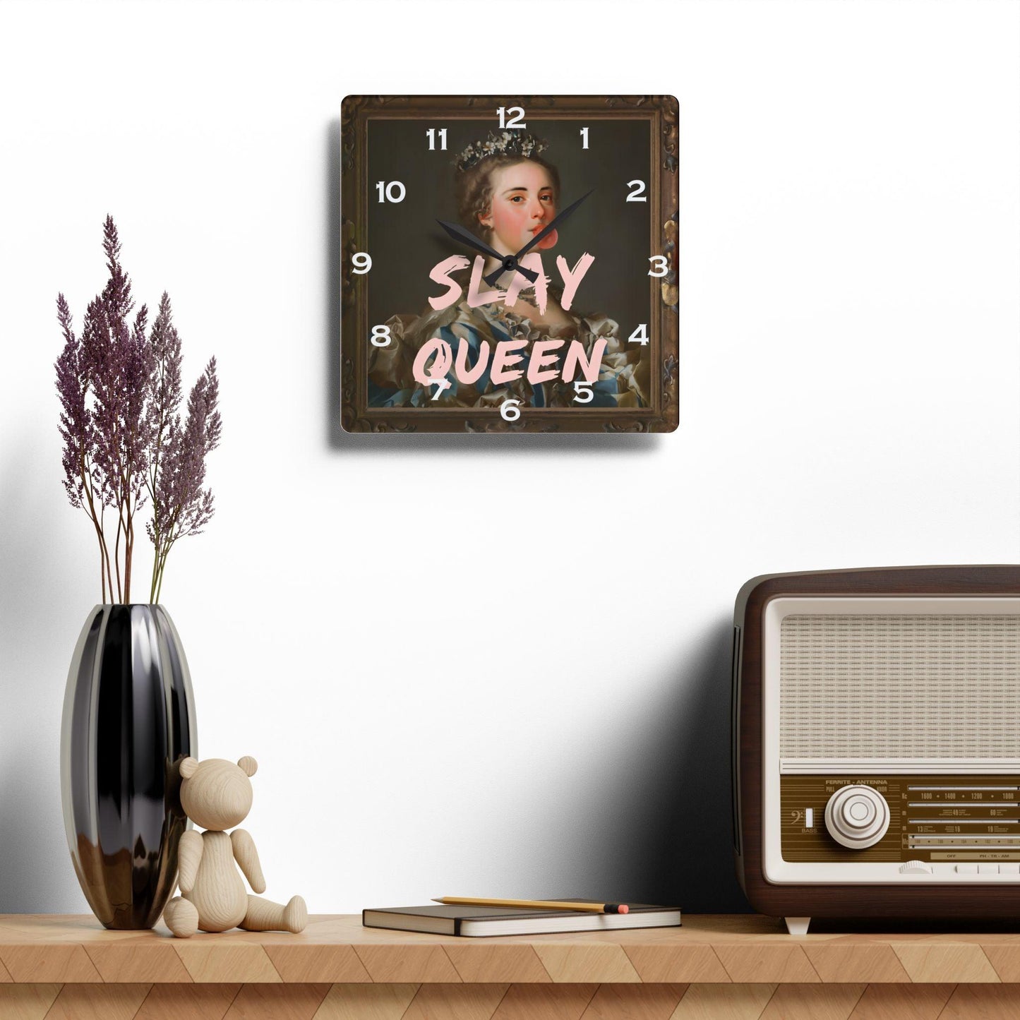 Slay Queen Acrylic Wall Clock - Elegant Home Decor - Milestone Acrylic