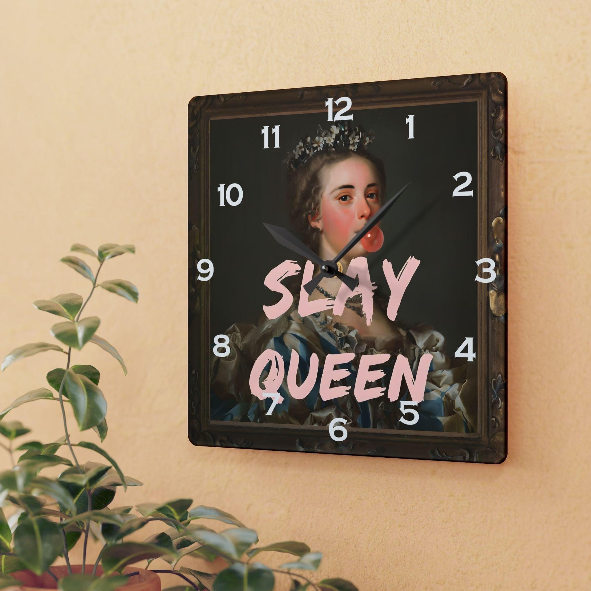 Slay Queen Acrylic Wall Clock - Elegant Home Decor - Milestone Acrylic