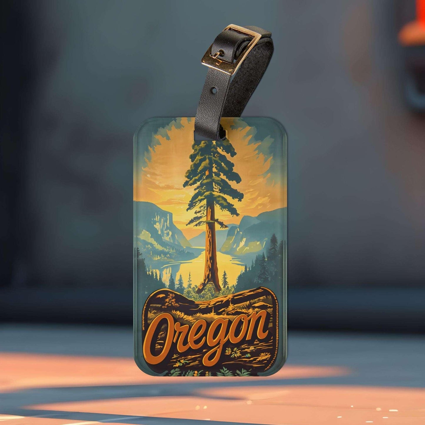 'Oregon' - Luggage Tag - Milestone Acrylic