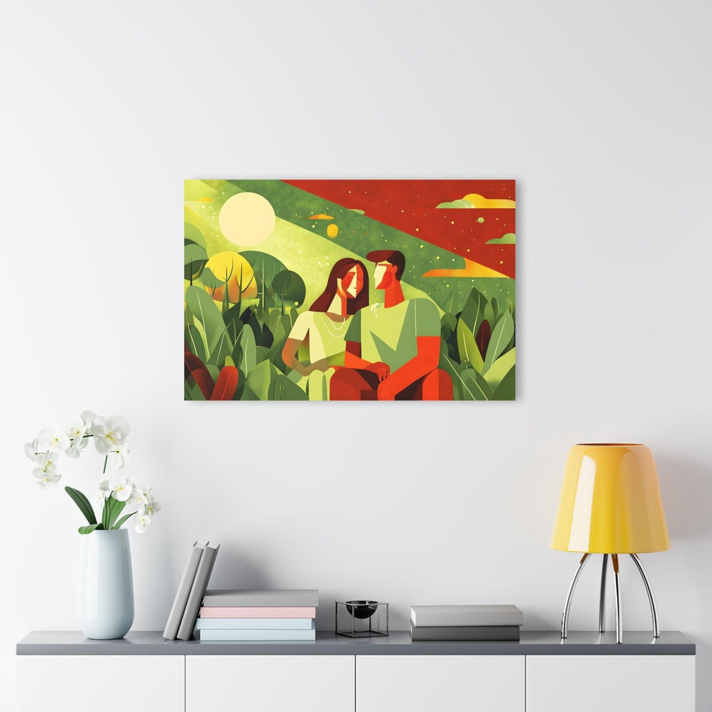 Sunbeam Couple Acrylic Artwork (Horizontal) - Milestone Acrylic