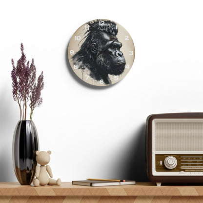 Gorilla Side Profile Acrylic Wall Clock - Elegant Home Decor - Milestone Acrylic