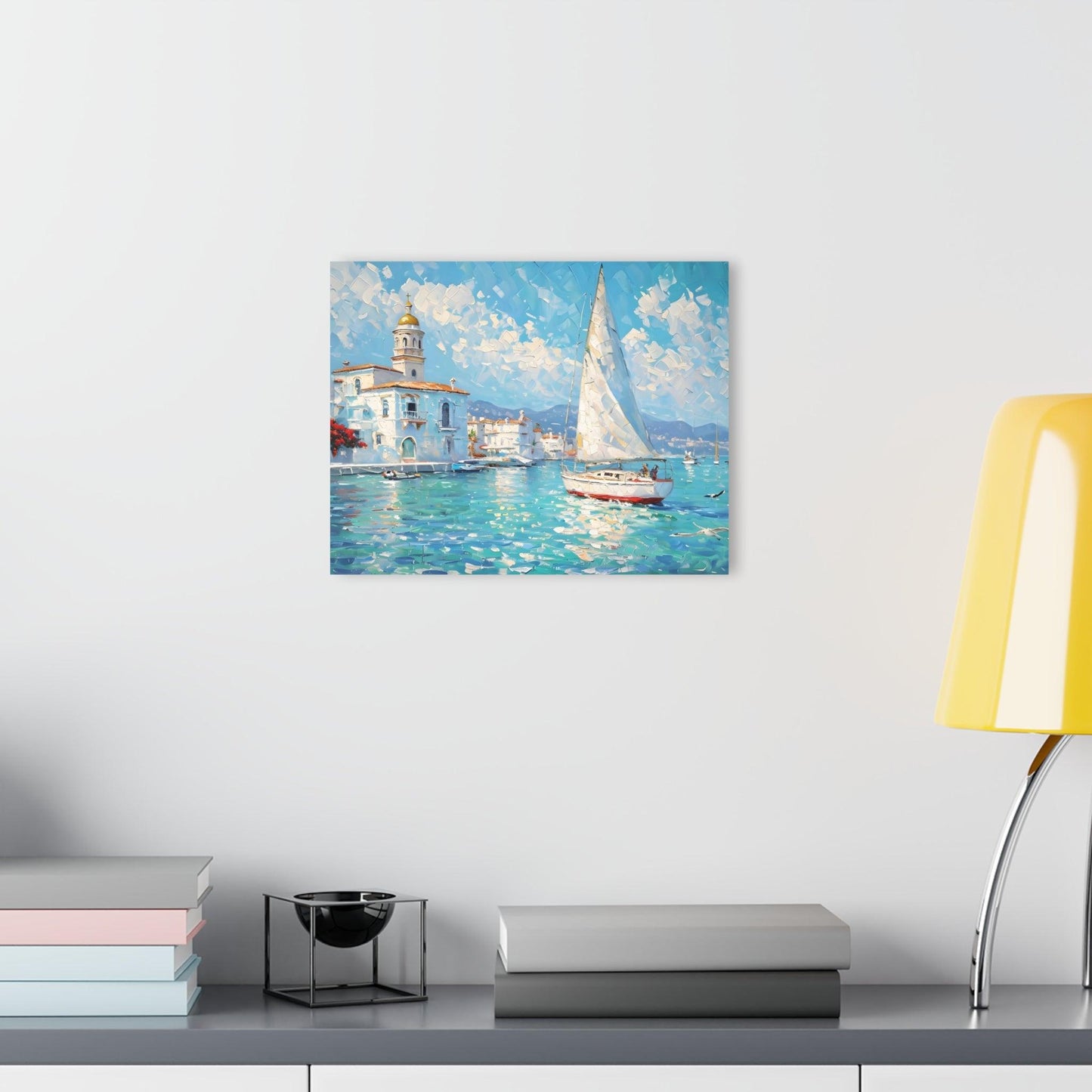 Coastal, Sailboats, Mediterranean Acrylic Artwork (Horizontal) - Milestone Acrylic