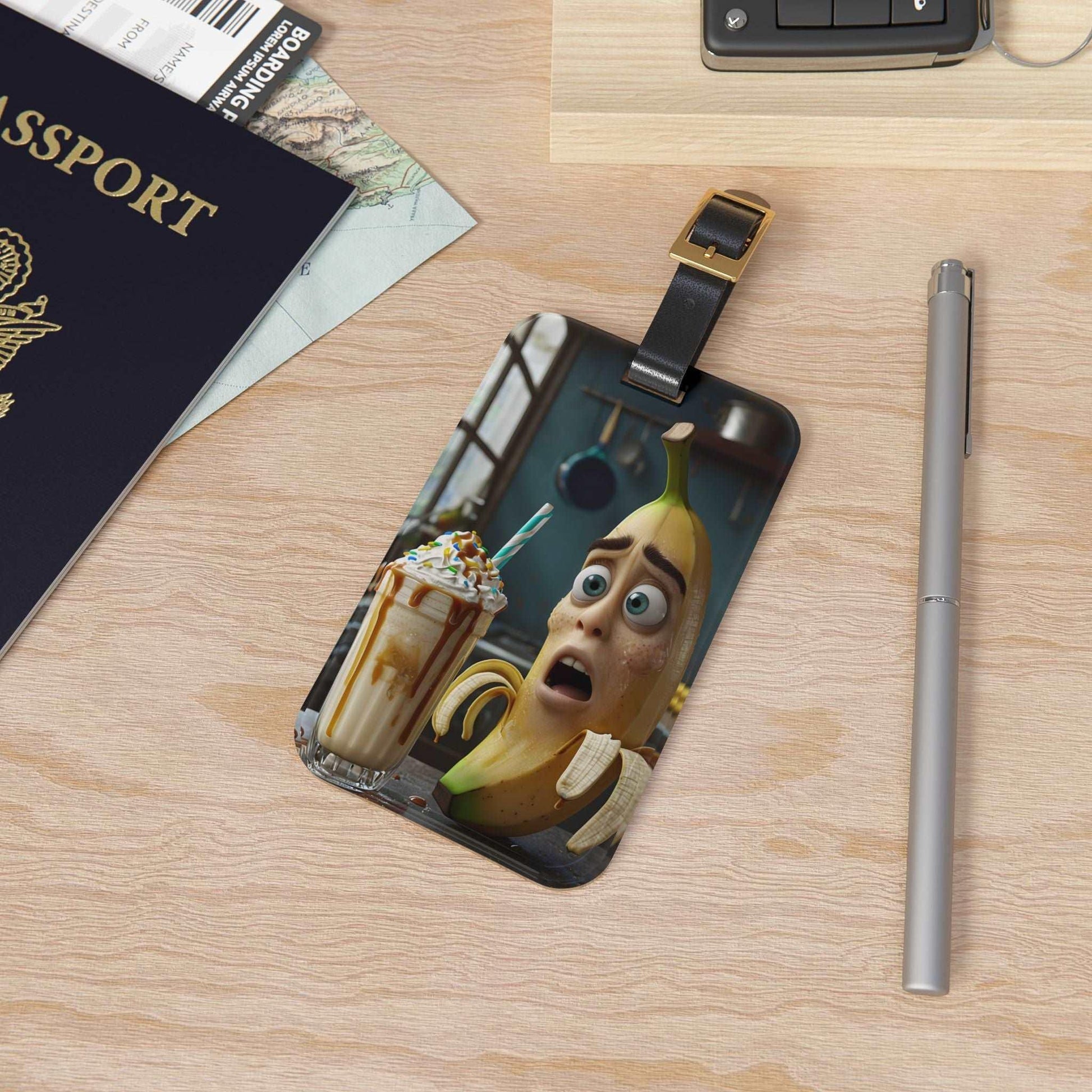 'Scared Banana'- Luggage Tag - Milestone Acrylic